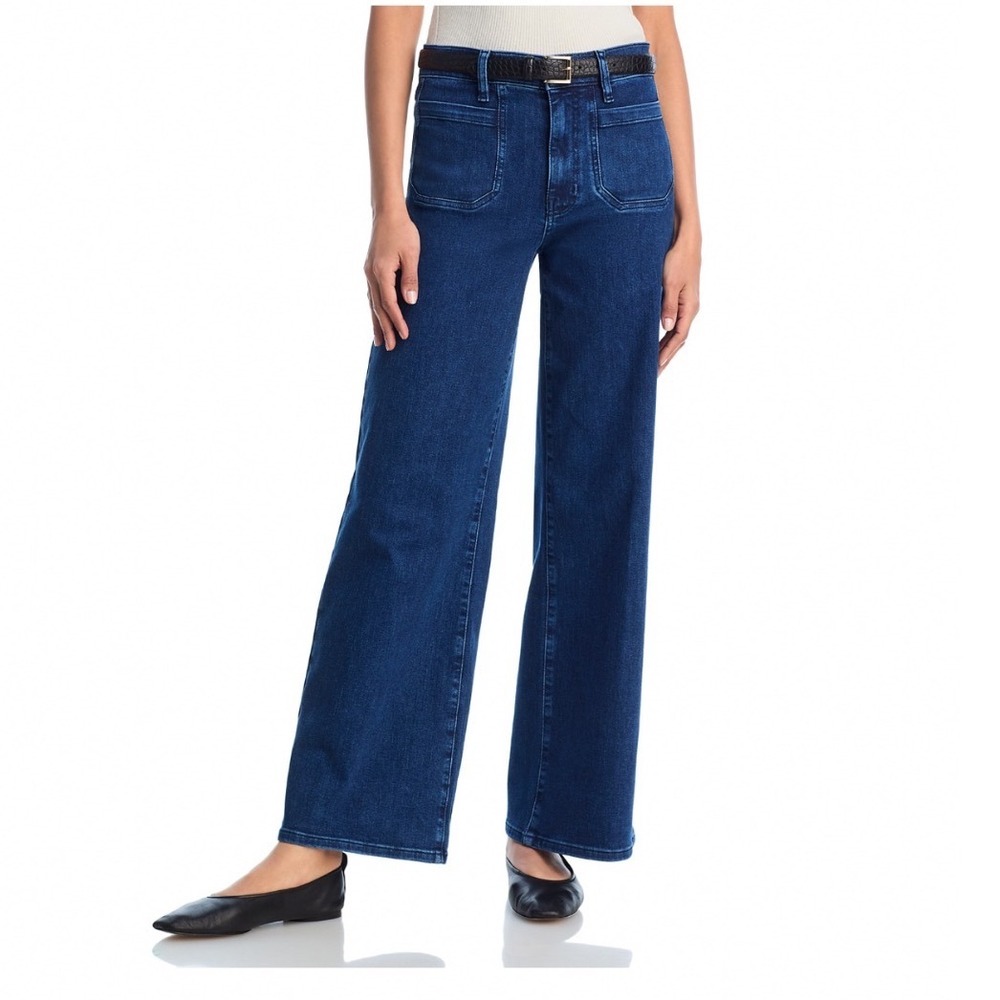 FRAME Le Slim Palazzo Modernist Pocket Jeans Loner Blue High Rise Wide Leg 32